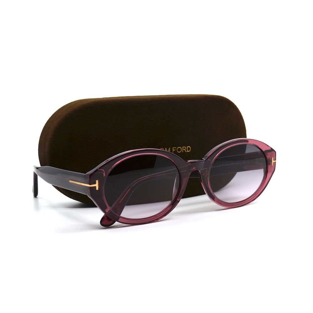 TOM FORD GENEVIEVE TF916/S 81B SHINY VIOLET SMOKE SUNGLASSES - Picture 13 of 15